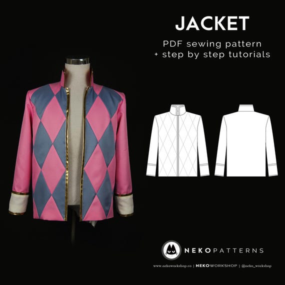 Diamond Pattern Jacket - PDF Sewing Pattern + Tutorial｜male