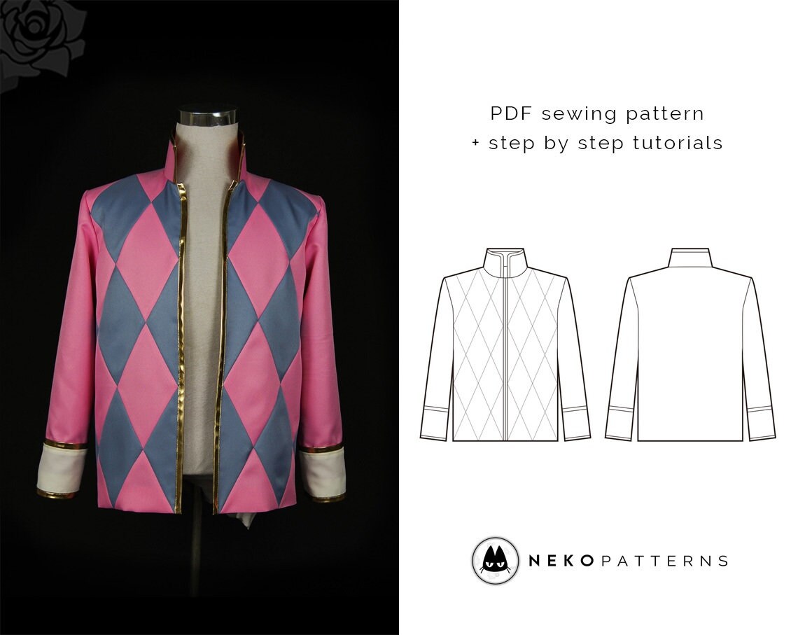 Diamond Pattern Jacket PDF Sewing Pattern Tutorialmale M Etsy