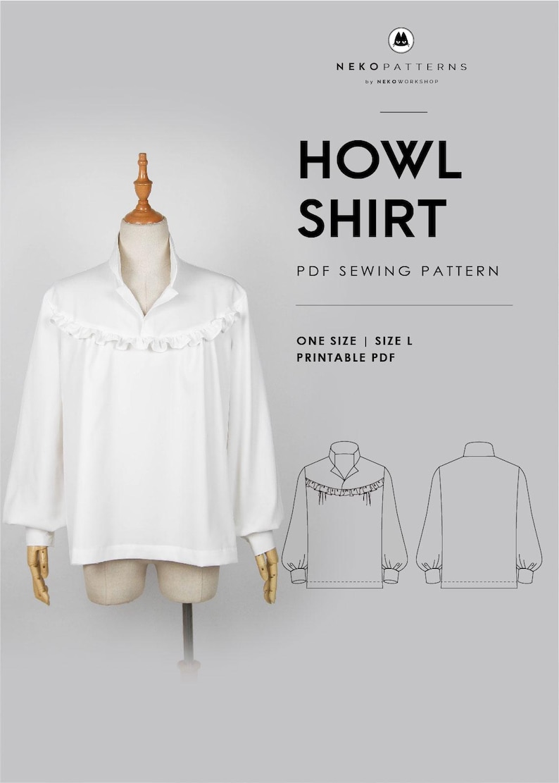 Medieval Shirt - PDF Sewing Pattern｜Male L size image 1