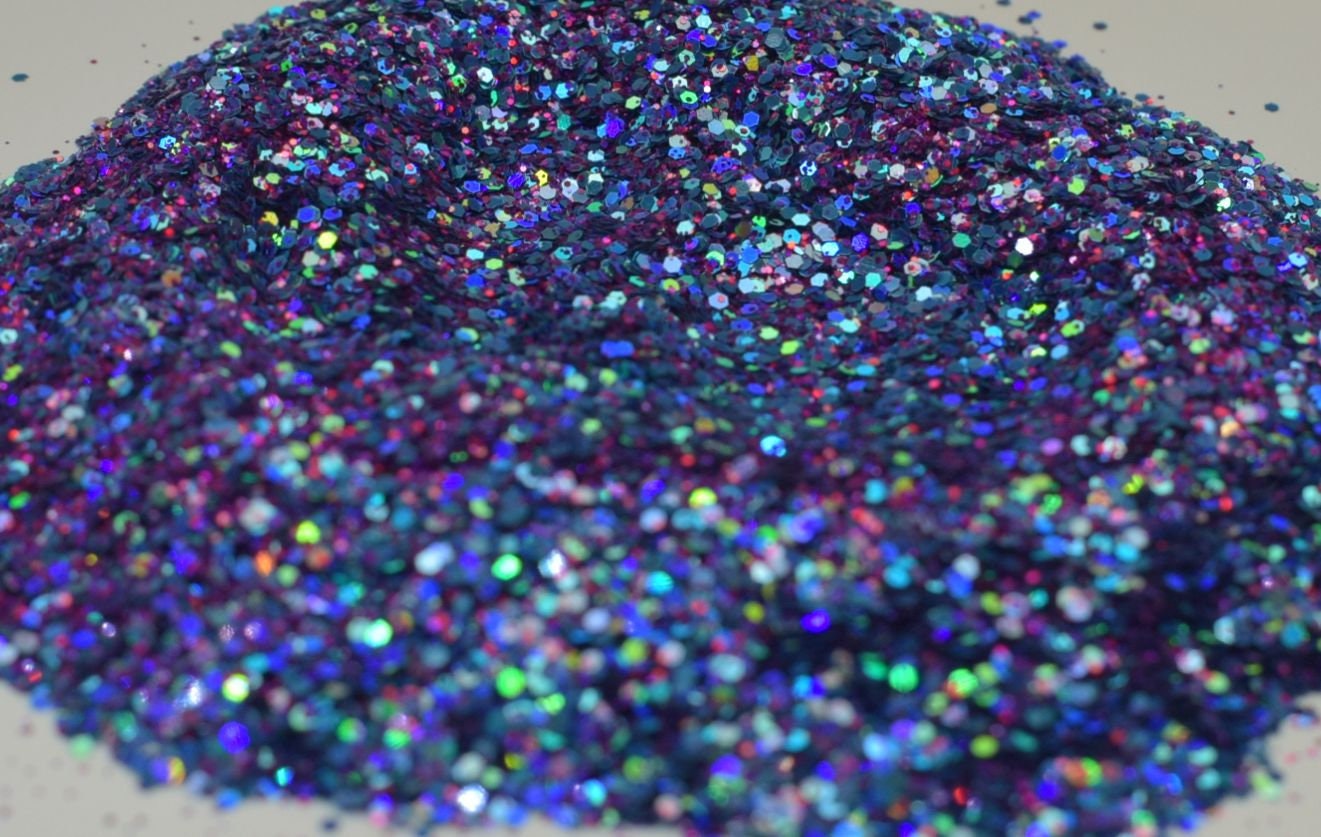 Gulf of Mexico Deep Blue Holographic Chunky Glitter for pens candles e