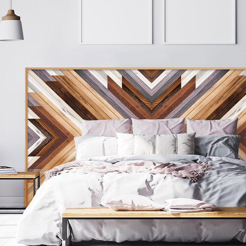 FUNLIFE Peel and Stick Headboard Decal Wood Grain Brown and Etsy