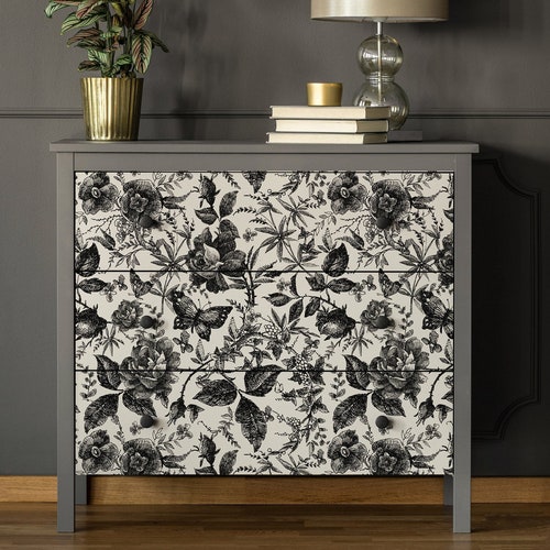 Peel and Stick Flora Furniture Decals Rose in the Garden Etsy