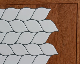 FUNLIFE  |  White Leaf Backsplash Tile Decals, Modern Art, Peel and Stick Kitchen Makeover, Waterproof and Removable