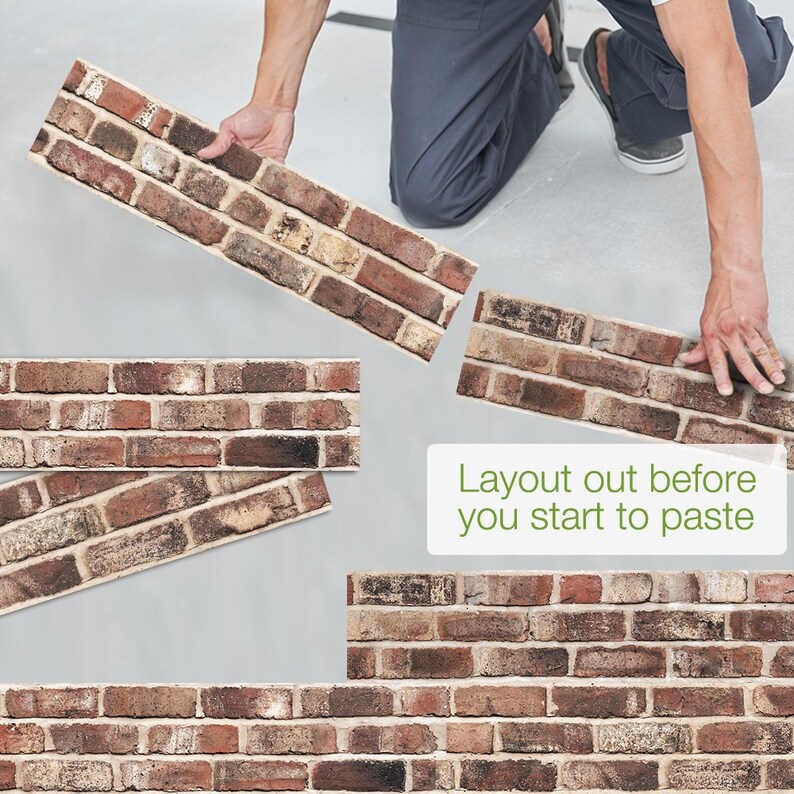 FUNLIFE Red Brick Wall Tile Sticker Fireplace Kitchen Etsy UK