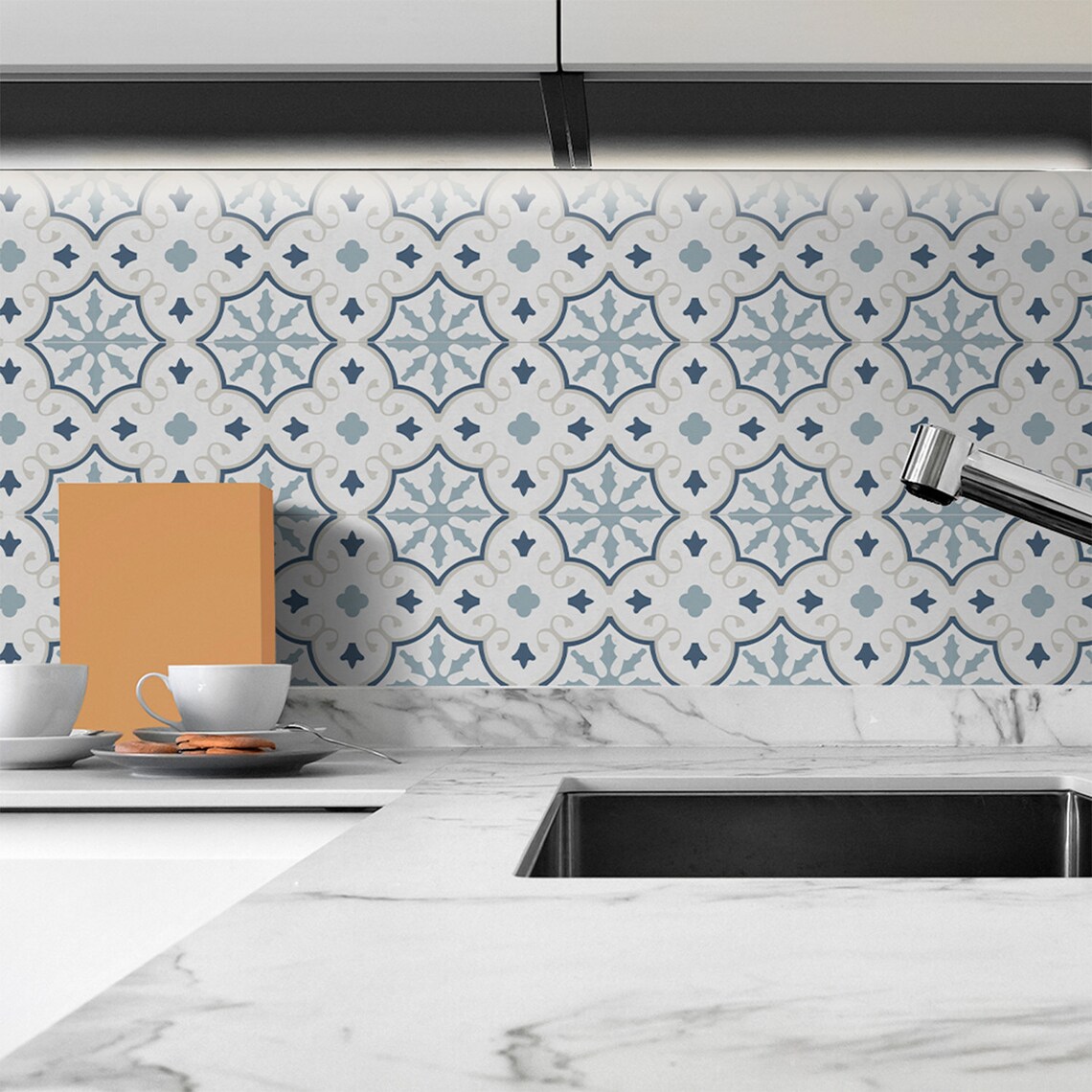 quatrefoil peel and stick backsplash