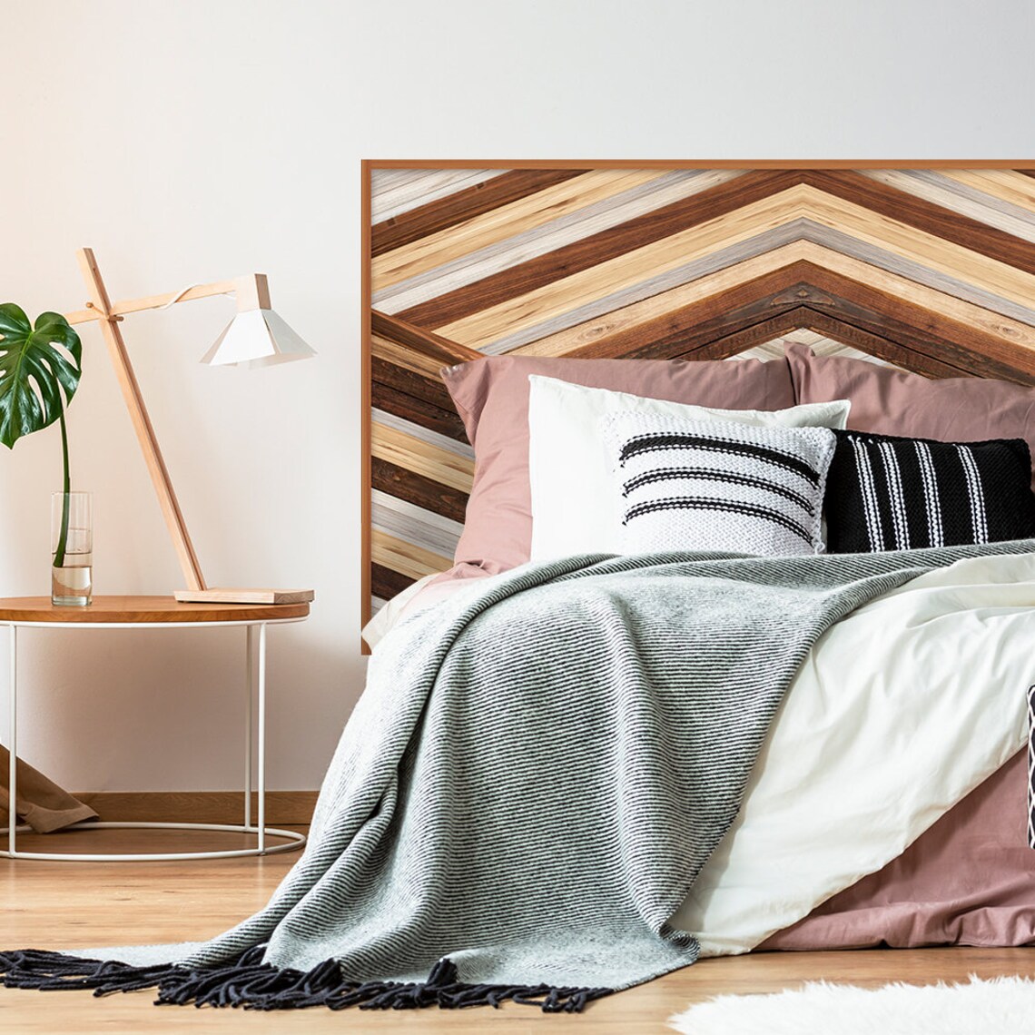 FUNLIFE Peel and Stick Headboard Decal Wood Grain Brown Etsy