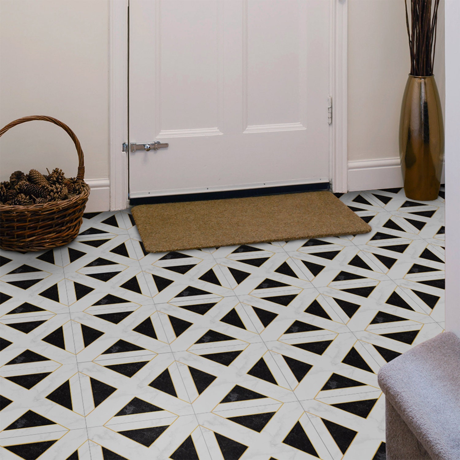 Floor Tile Sticker Peel and Stick Geometric Marble Floor Etsy UK