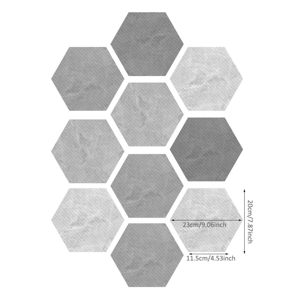FUNLIFE Geometric Grunge Grey Wall Tile Sticker Hexagon Etsy
