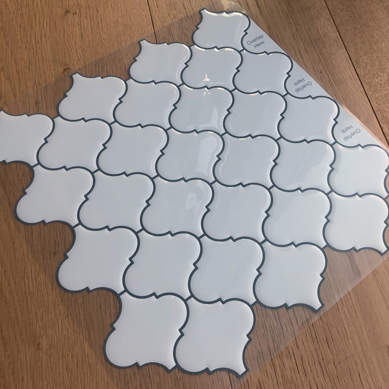 FUNLIFE Peel and Stick White Arabesque Tile Backsplash Etsy