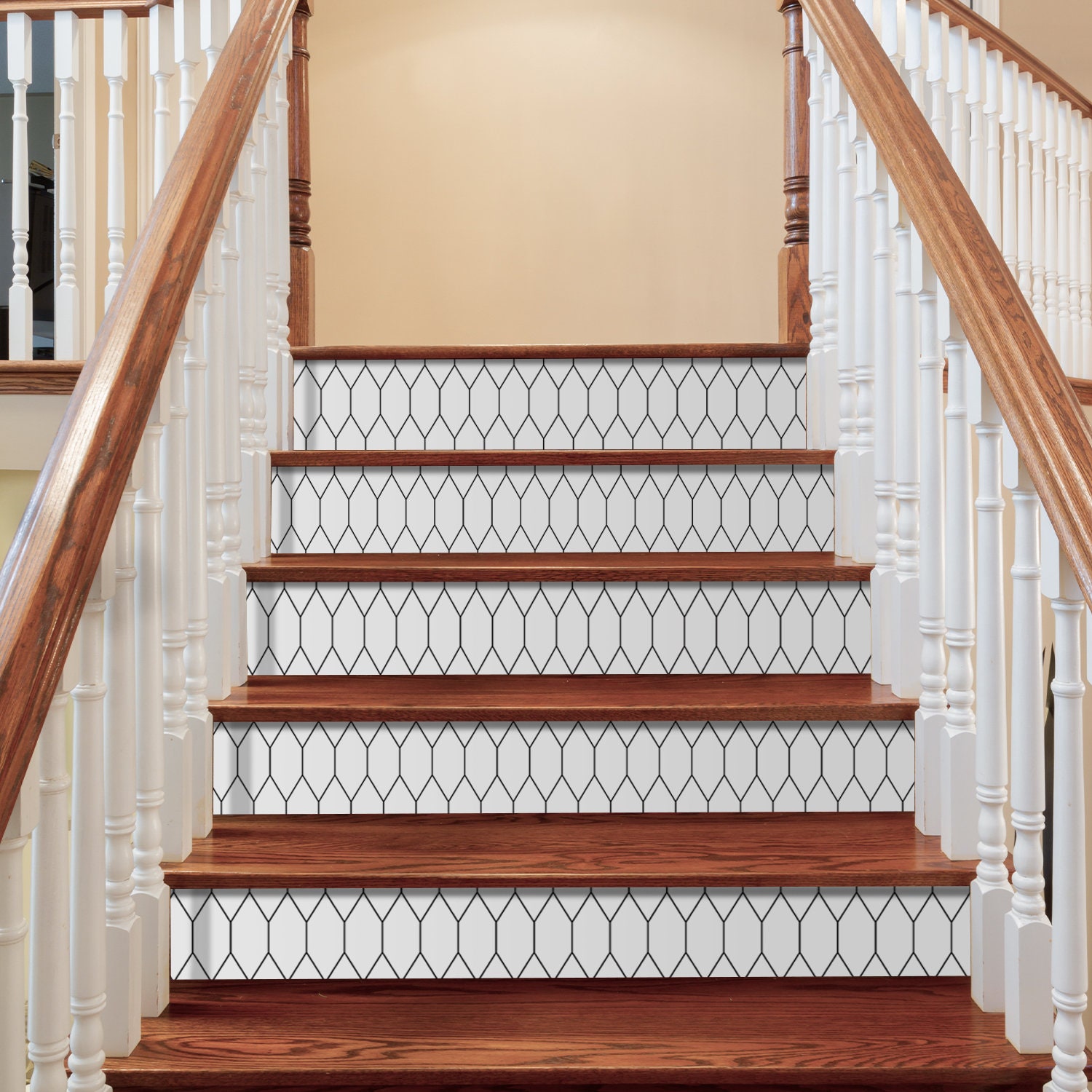 Scandinavian Stair Riser Stickers Gray White Vinyl Decals Etsy