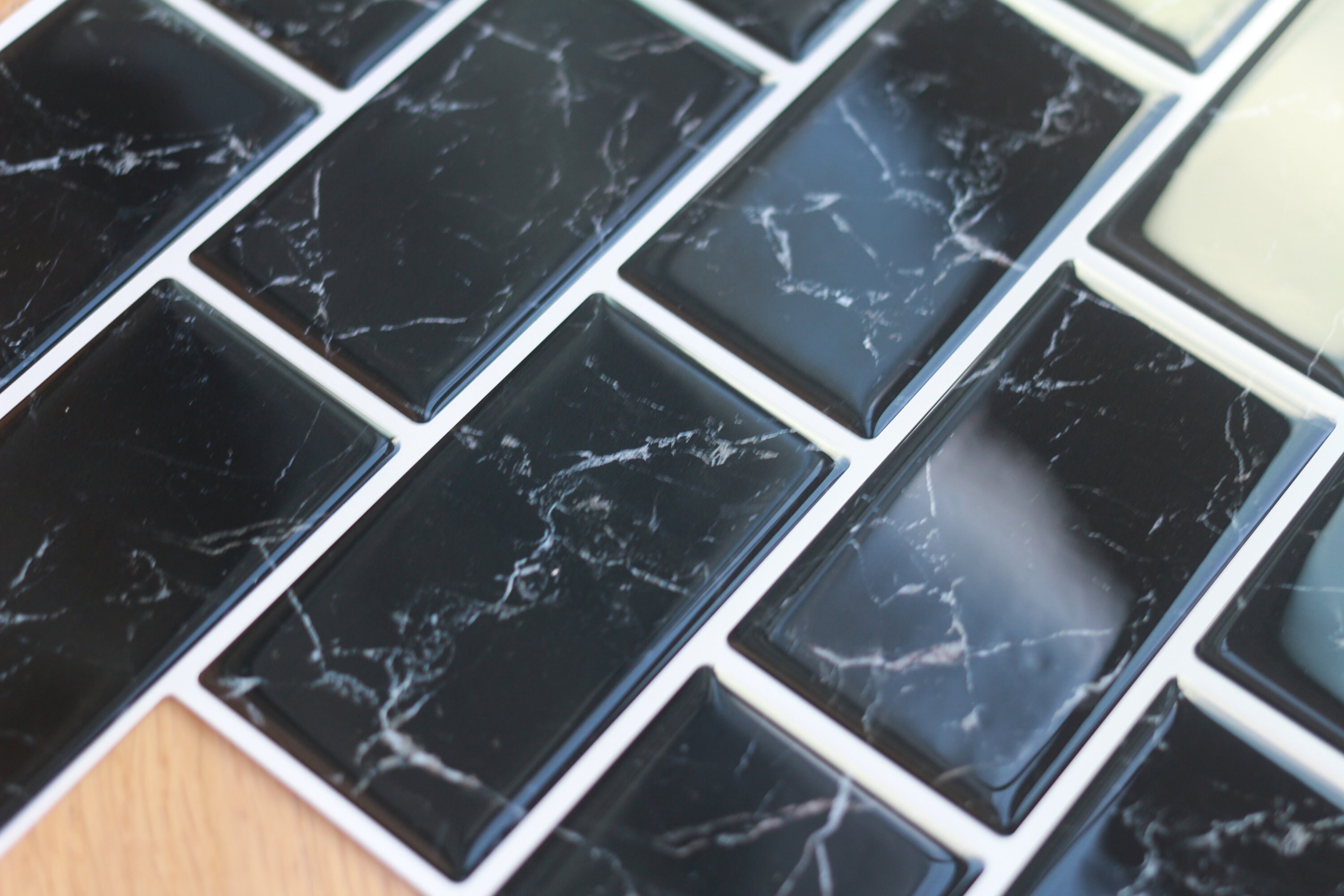 FUNLIFE Black Marble Subway Peel and Stick Tile Backsplash Etsy UK