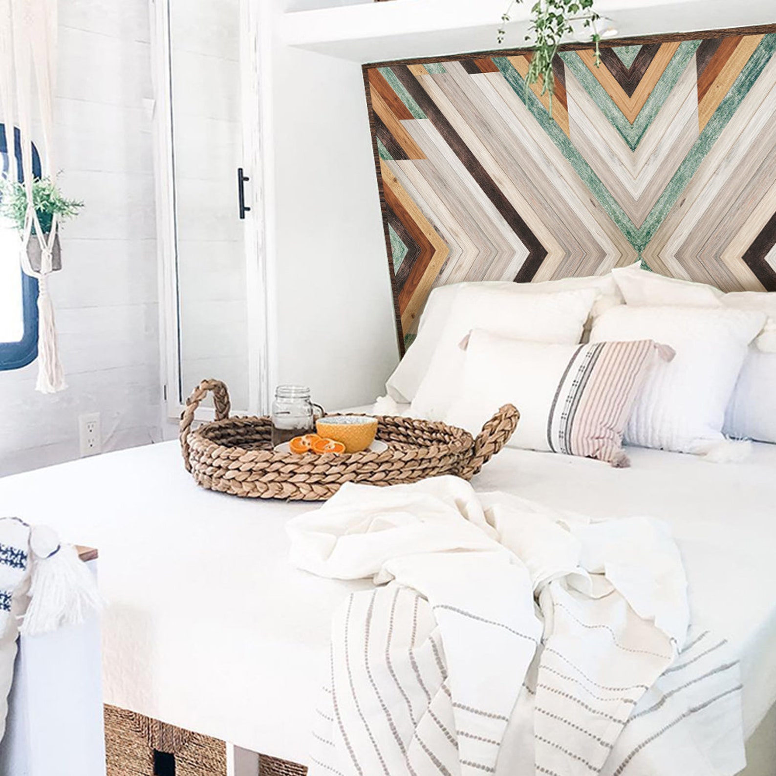 FUNLIFE Peel and Stick Headboard Decal Wood Grain Brown Etsy