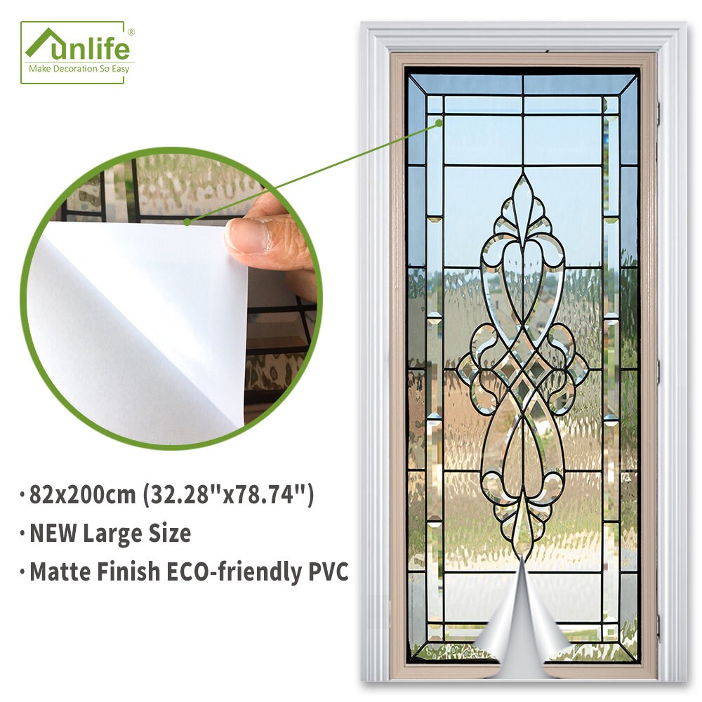 FUNLIFE Stained Glass Door Mural Peel and Stick Door Wall Etsy