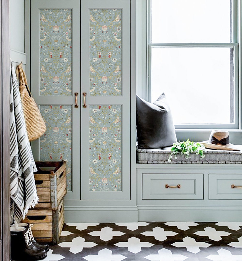 Peel and Stick Flora Furniture Decals Birds in the Garden Etsy