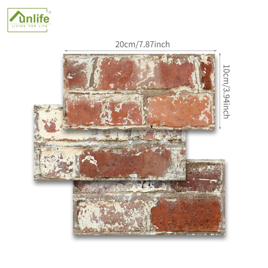 FUNLIFE Red Brick Backsplash Tile Sticker Peel and Stick Etsy