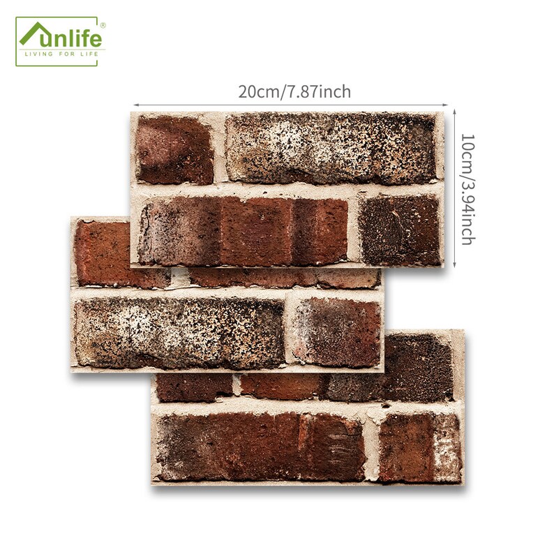 FUNLIFE Red Brick Backsplash Tile Sticker Peel and Stick Etsy UK