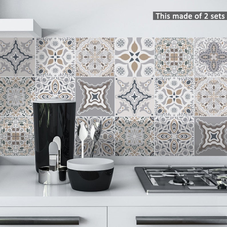 FUNLIFE Moroccan Backsplash Tiles Decals Peel and Stick Etsy