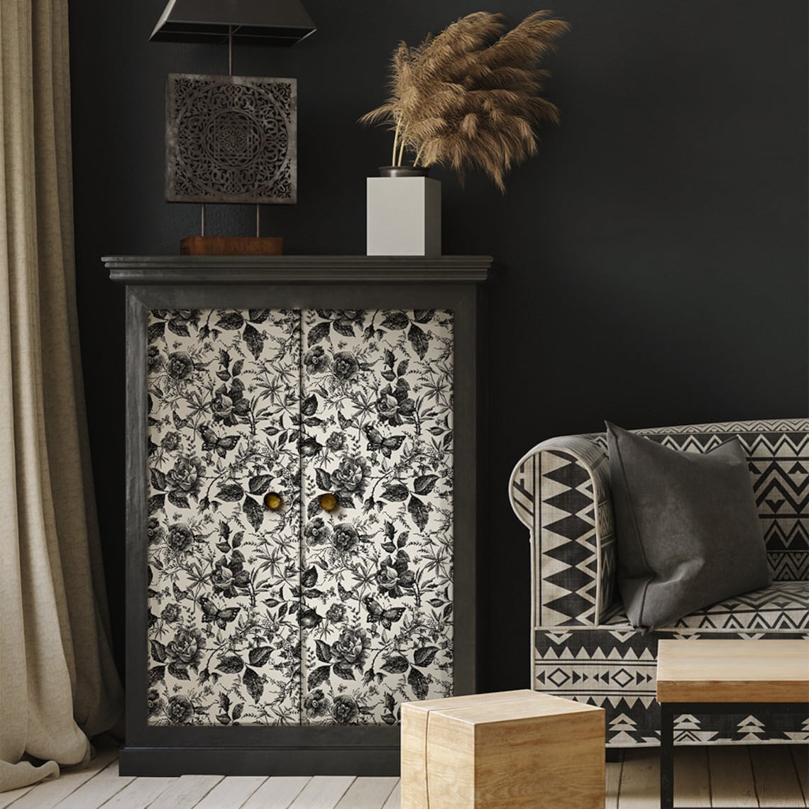 Peel and Stick Flora Furniture Decals Rose in the Garden Etsy