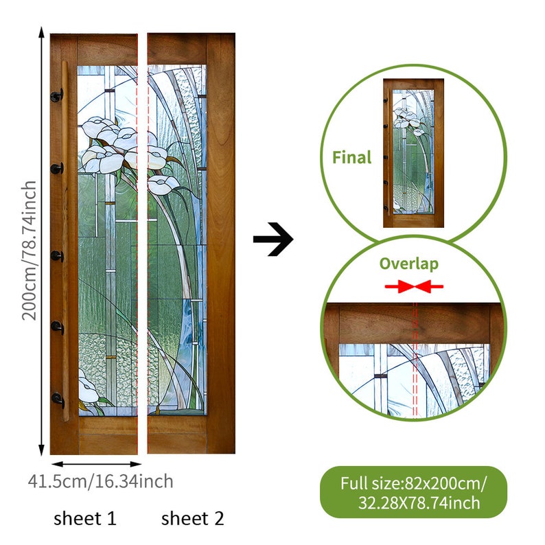 FUNLIFE Modern Stained Glass Door Mural Peel and Stick Door Etsy