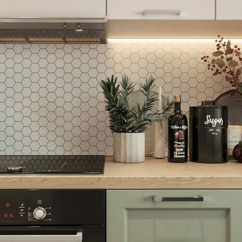 Scallops Backsplash Tile Decal White Peel and Stick Kitchen Etsy