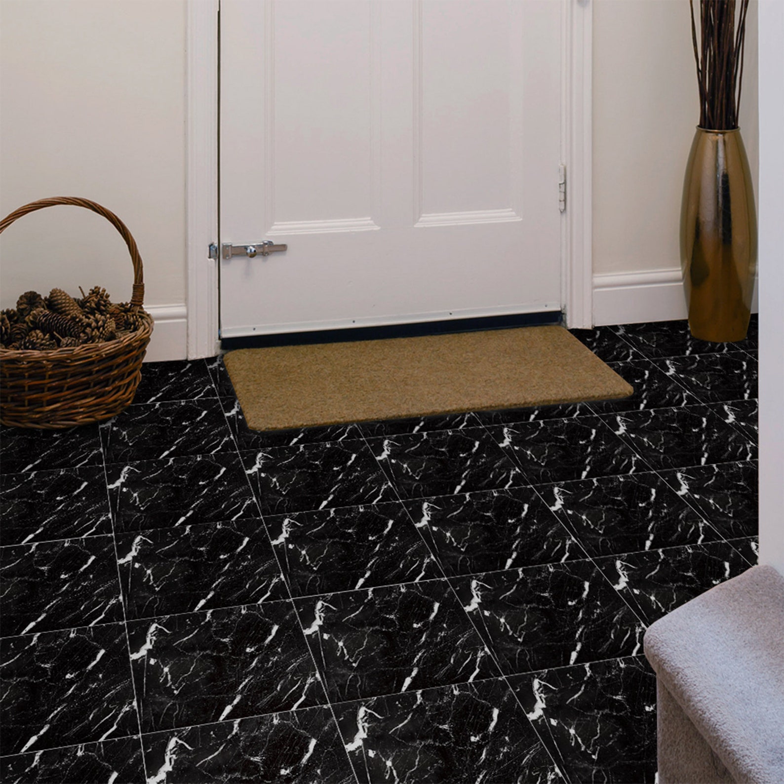 Peel and Stick Marble Tiles Black and White Floor Tile Etsy