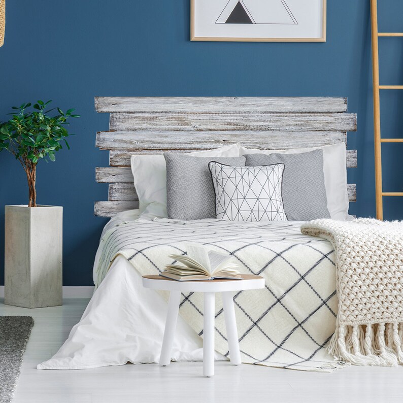 FUNLIFE White Paint Wood Grain Headboard Decal DIY Etsy