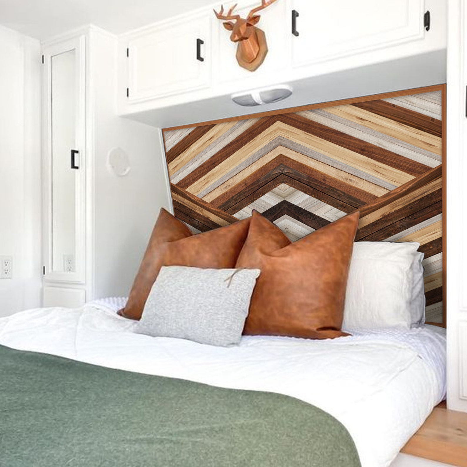 FUNLIFE Peel and Stick Headboard Decal Wood Grain Brown Etsy