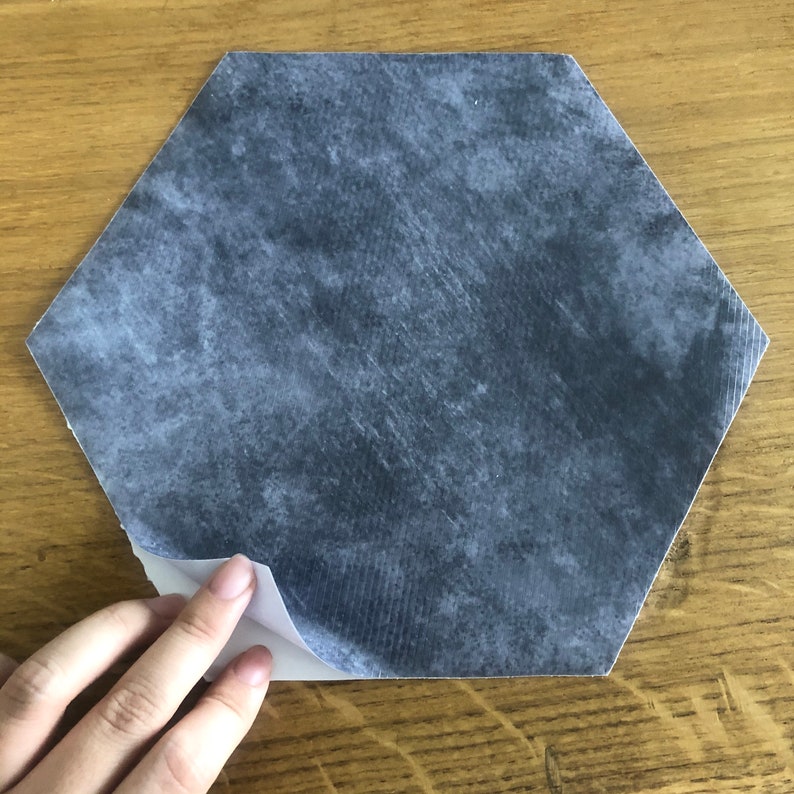 FUNLIFE Geometric Grunge Gray Wall Tile Sticker Hexagon Etsy
