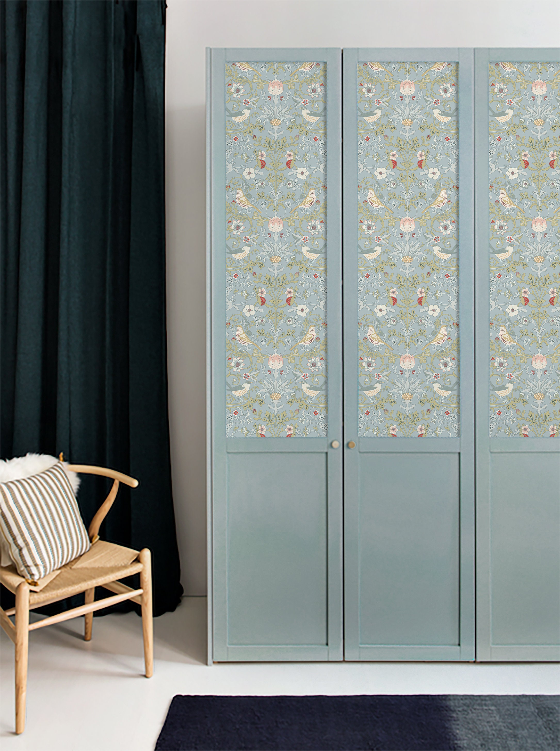 Peel and Stick Flora Furniture Decals Birds in the Garden Etsy