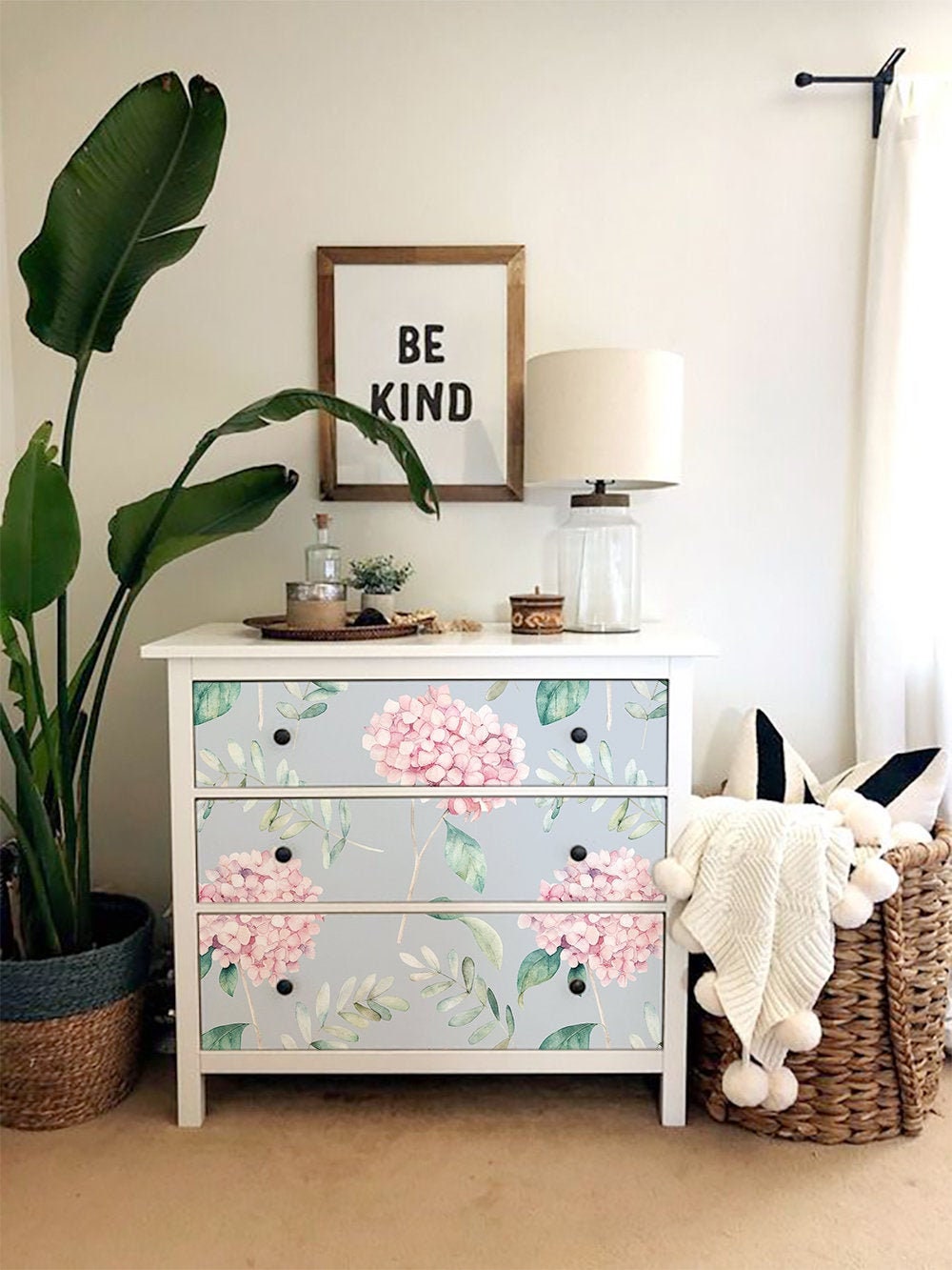 Peel and Stick Botanical Furniture Decals Watercolor Etsy