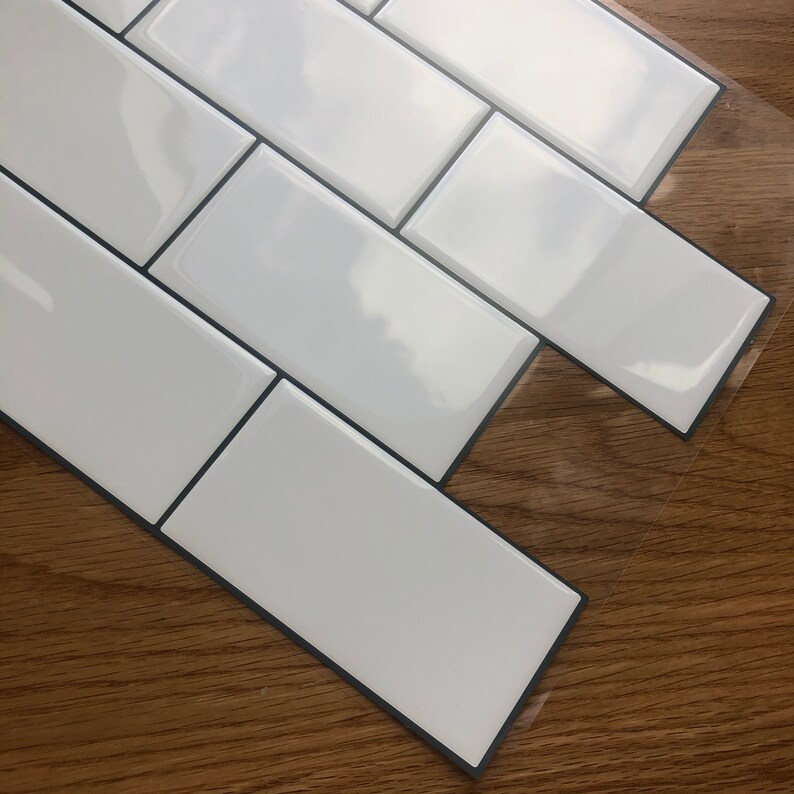 FUNLIFE Metro Large White Subway Peel and Stick Tile Etsy
