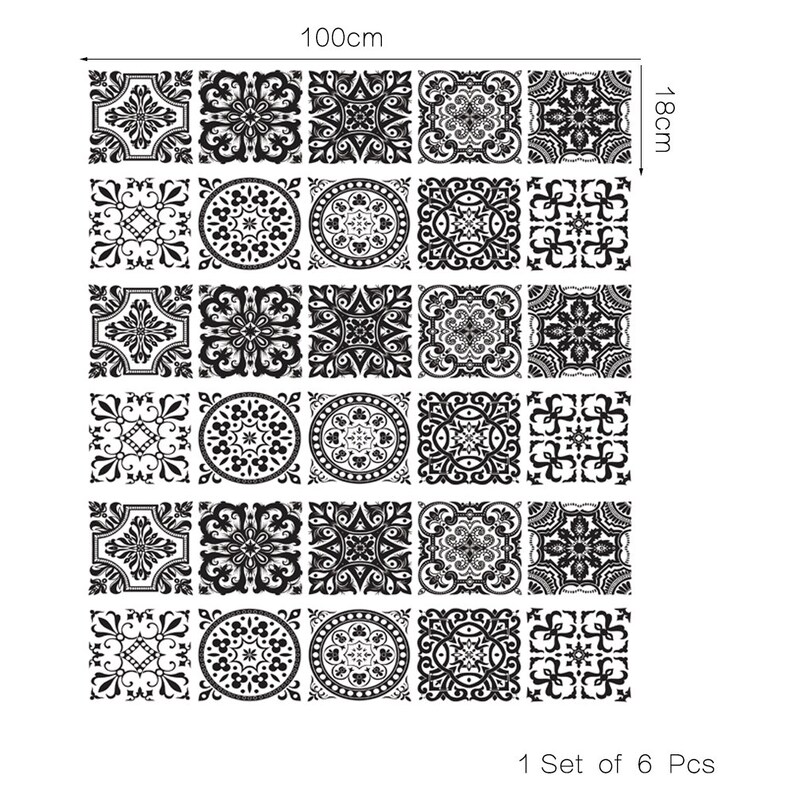 FUNLIFE Black and White Tiles Stair Riser Strips Stairway Etsy