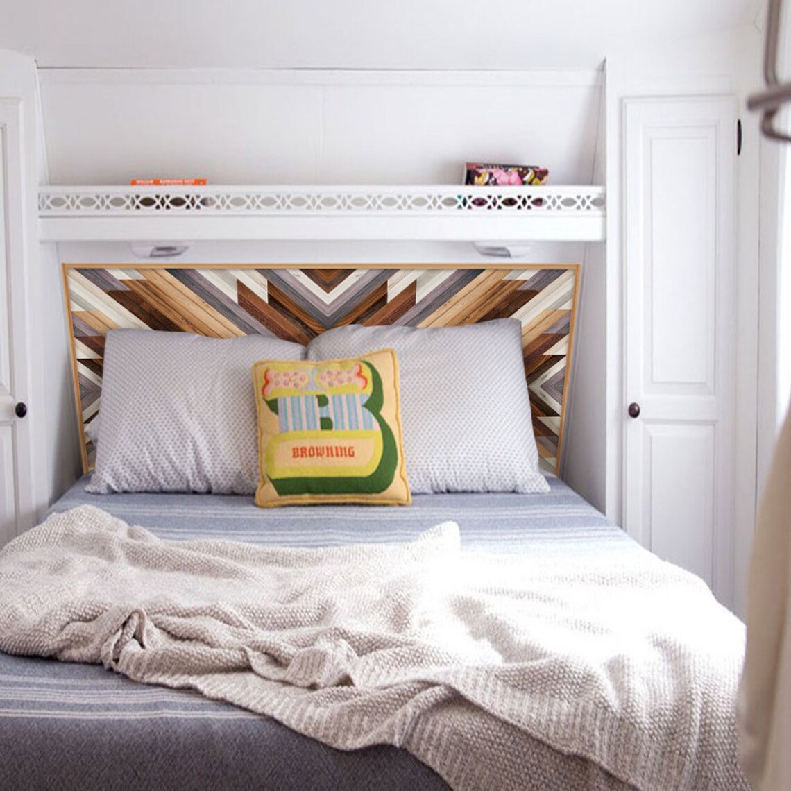 FUNLIFE Peel and Stick Headboard Decal Brown Wood Grain Etsy