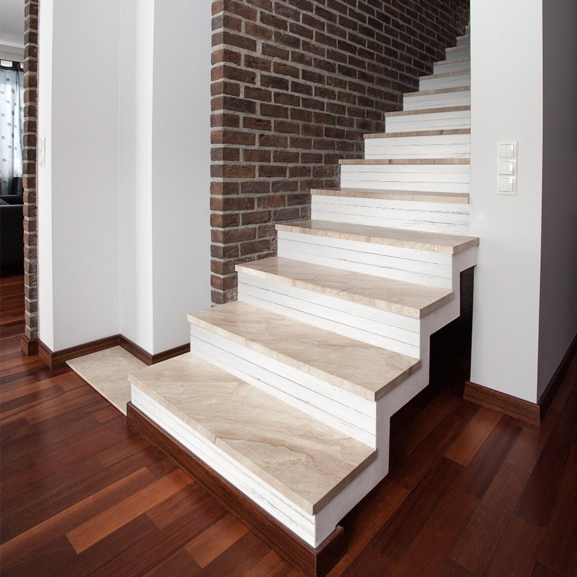 Wood Stair Riser Stickers Removable Staircase Sticker Gray Etsy
