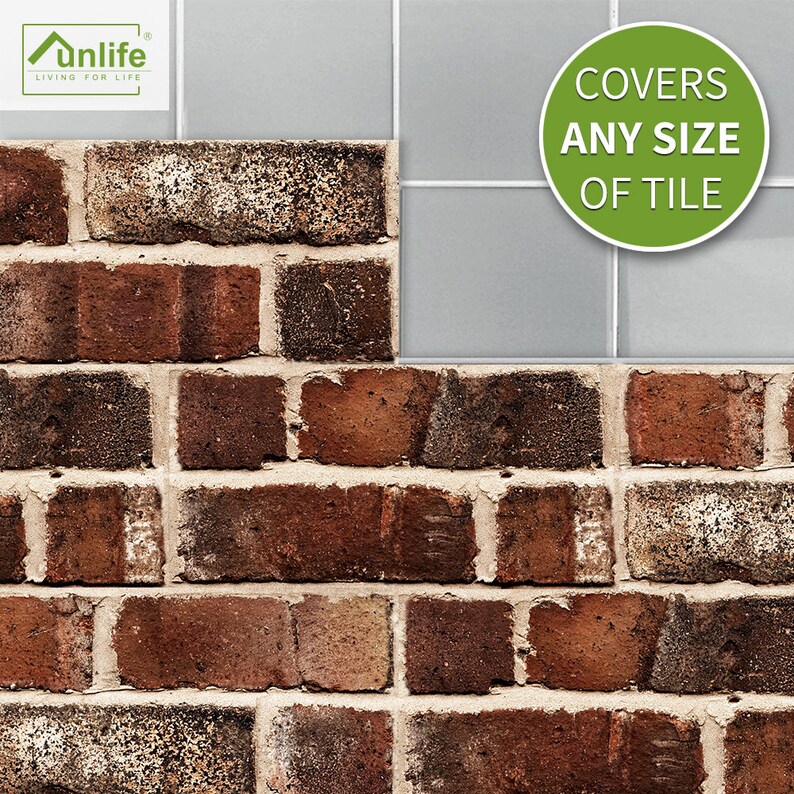 FUNLIFE Red Brick Backsplash Tile Sticker Peel and Stick Etsy UK