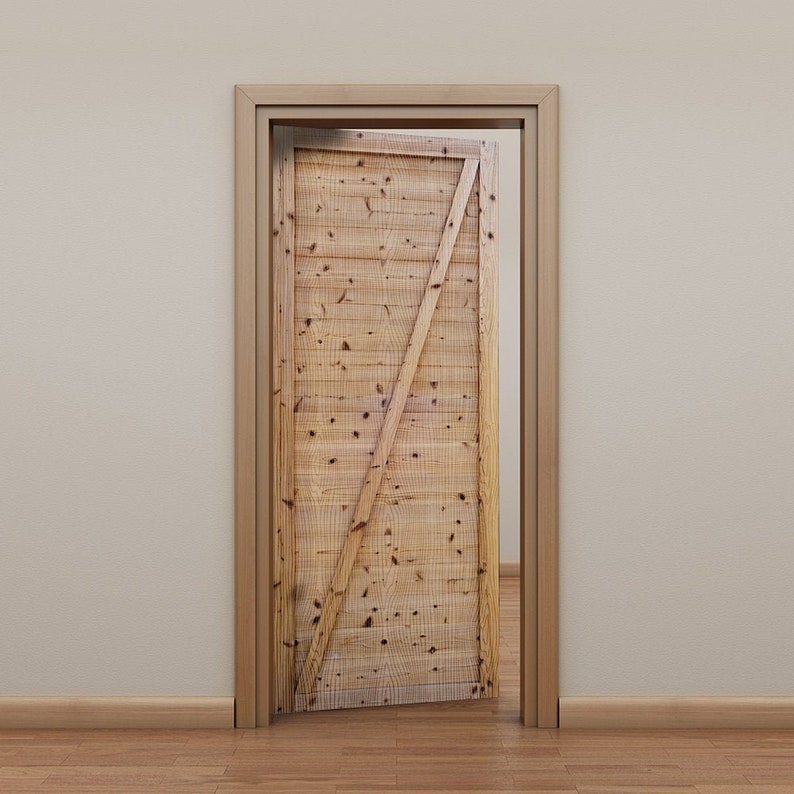 FUNLIFE Wood Grain Door Mural Peel and Stick Door wall Etsy