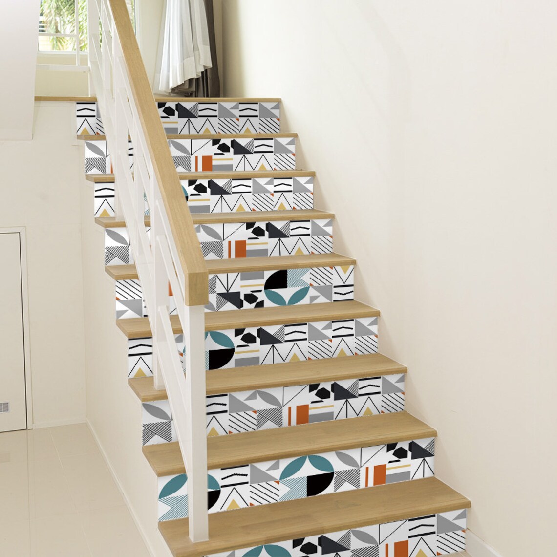 Peel and Stick Stair Riser Stickers Geometric Art Pattern Etsy