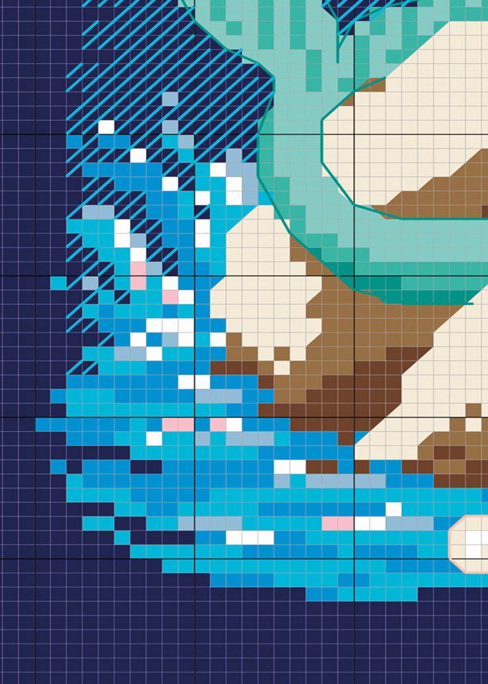 Moonlight Mermaid Cross Stitch Pattern digital Format Instant PDF ...