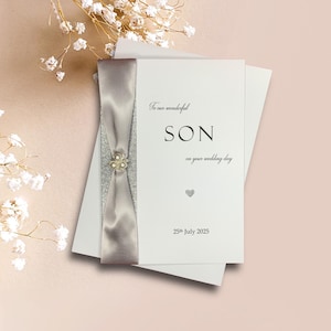 To Our Wonderful Son On Your Wedding Day Card - Personalisierte Luxus Grußkarte Einladung Geschenk - Farbwahl (Sohn)