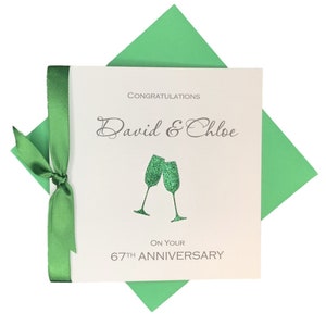 67 Jahre Hochzeitstag Karte - 67 Jahr Sixty Seventh Gruß Geschenk Frau Mann Eltern Paar Freunde - Champagner