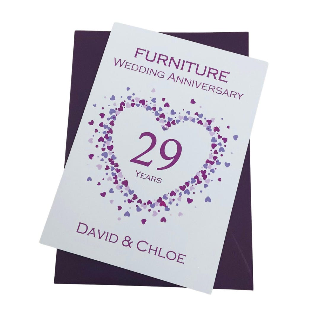 29th Wedding Anniversary Card - Furniture 29 Year Twenty Ninth Greeting ...
