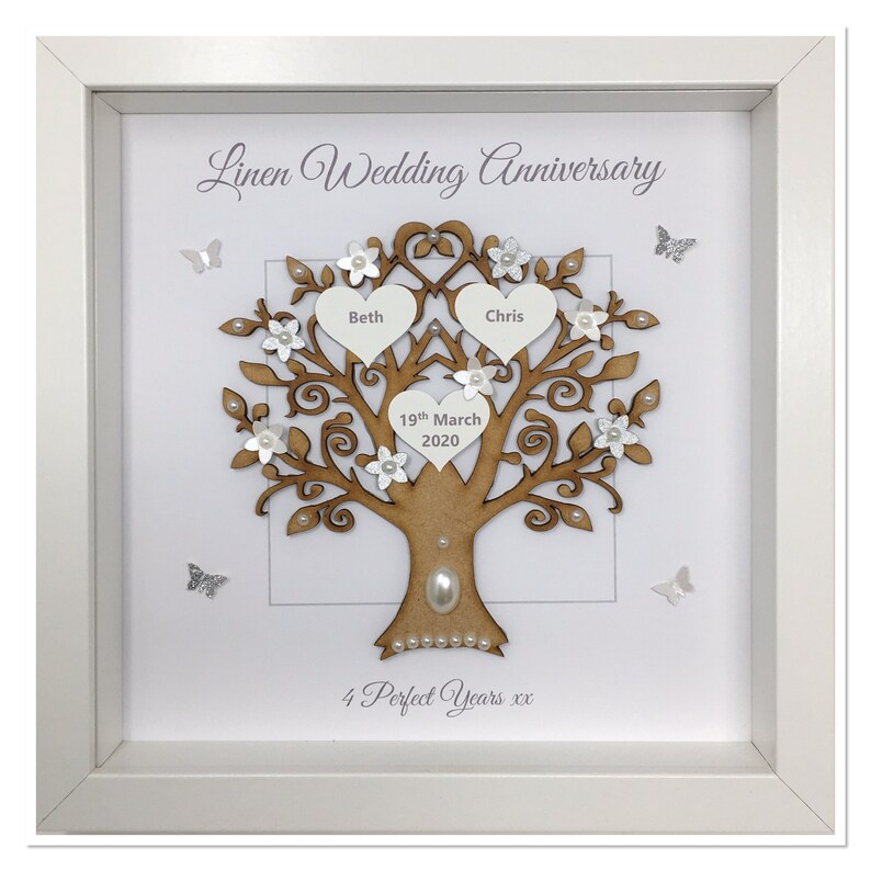 4th 4 Years Linen Wedding Anniversary Married Couple