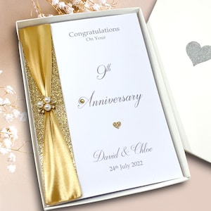 Carte 9e anniversaire - poterie 9 ans neuvième anniversaire de mariage carte de voeux de luxe cadeau personnalisé femme mari petite amie petit ami