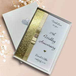 Kaart 37e huwelijksverjaardag - albast 37 jaar zevenendertigste cadeau vrouw echtgenoot vriendin vriend - 18 kleuren om te kiezen - luxe strik