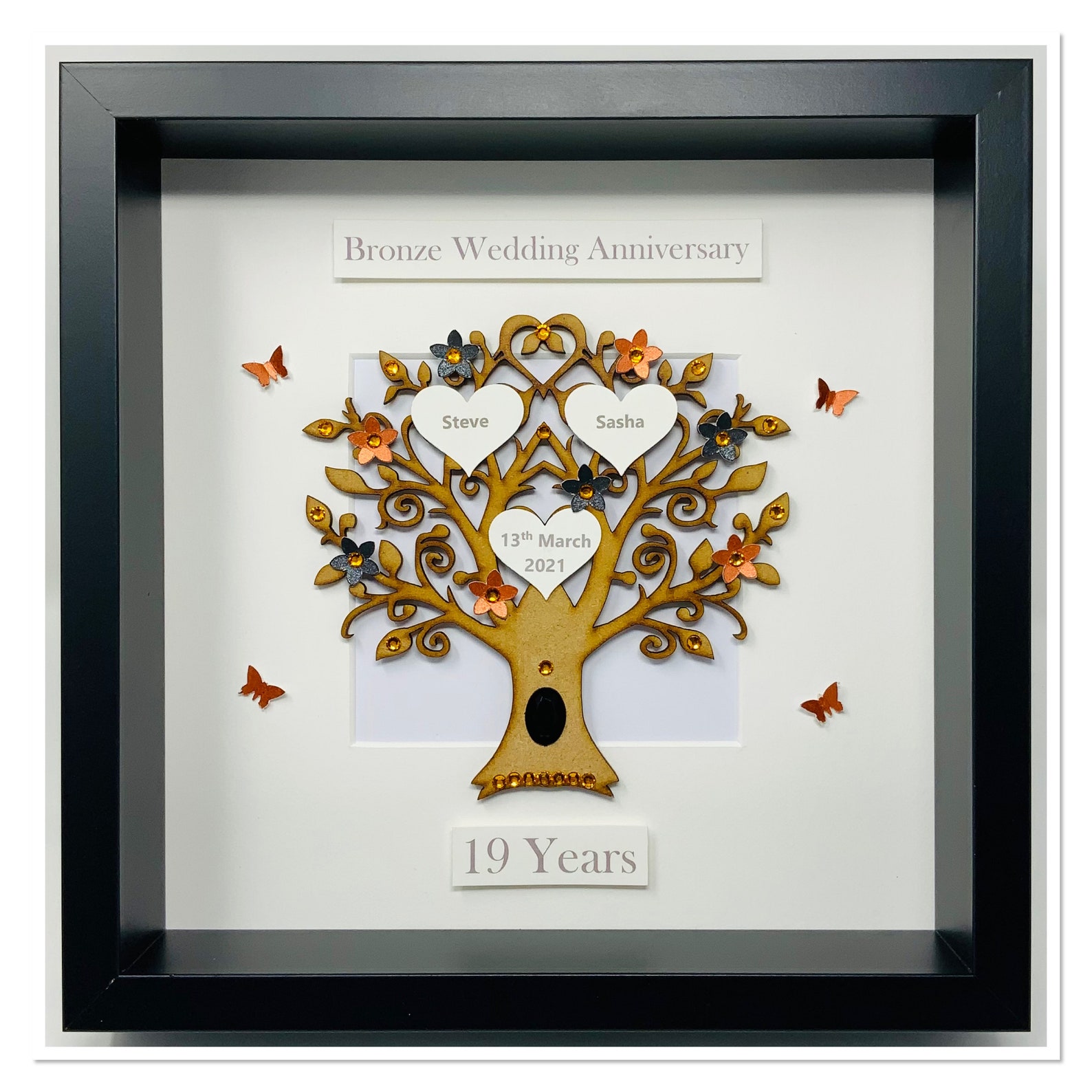 19th 19 Years Bronze Wedding Anniversary Gift Present Married Etsy