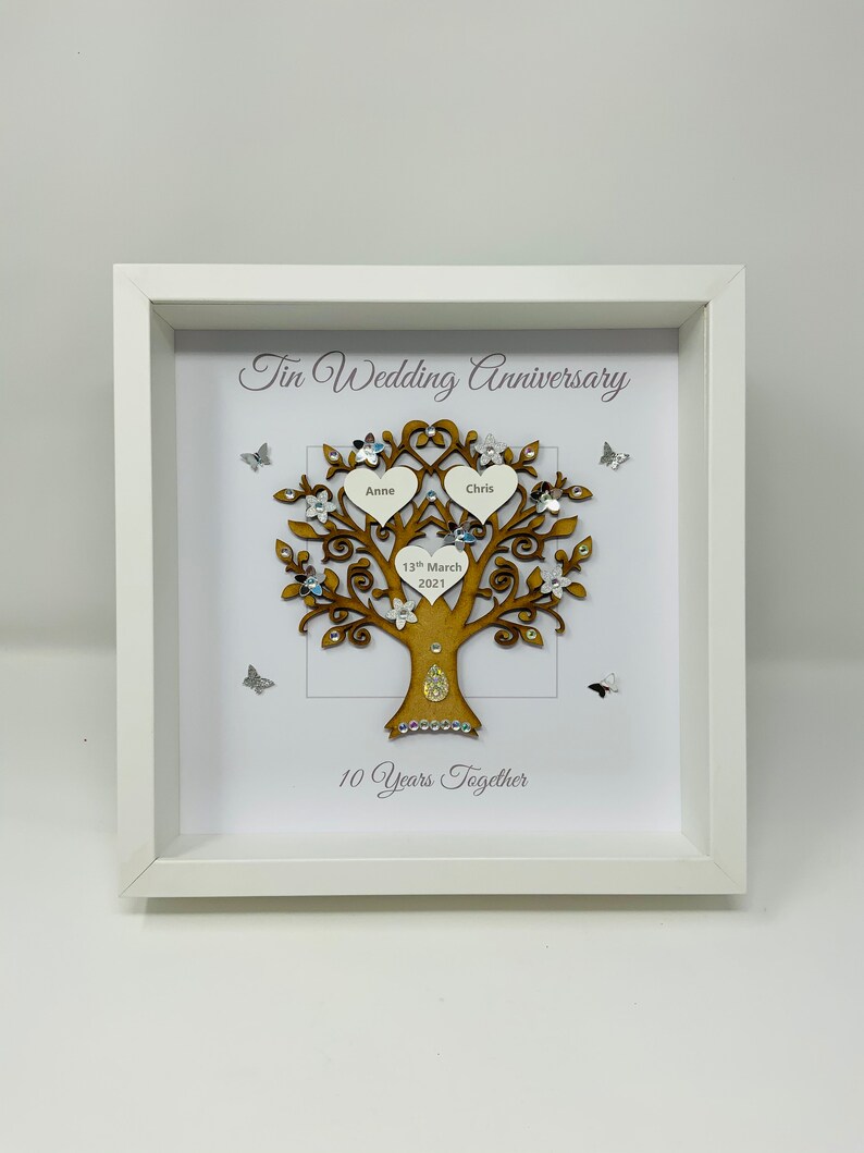 10th 10 Years Tin Wedding Anniversary Married Couple Husband Wife Gift ...