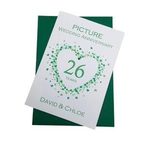 Kaart 26e huwelijksverjaardag - afbeelding 26e wenskaart 26e verjaardag, cadeau voor vrouw, echtgenoot, ouders stel vrienden - liefdeshart