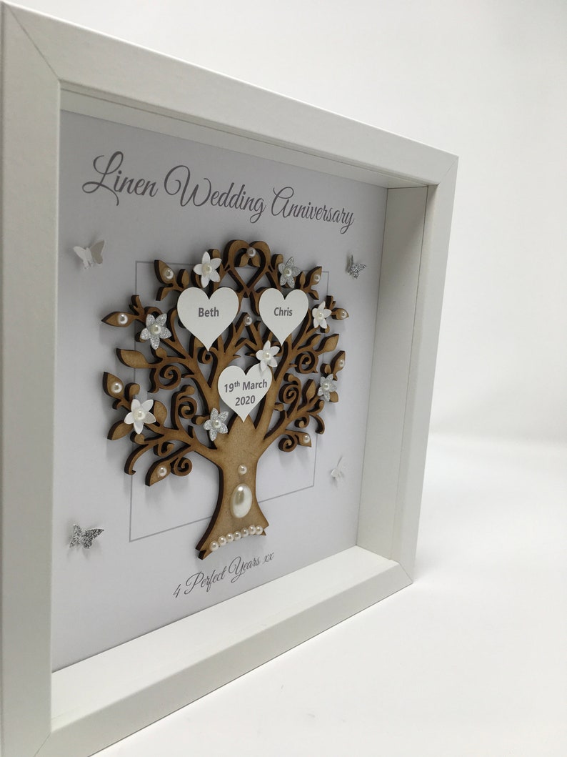 4th 4 Years Linen Wedding Anniversary Married Couple