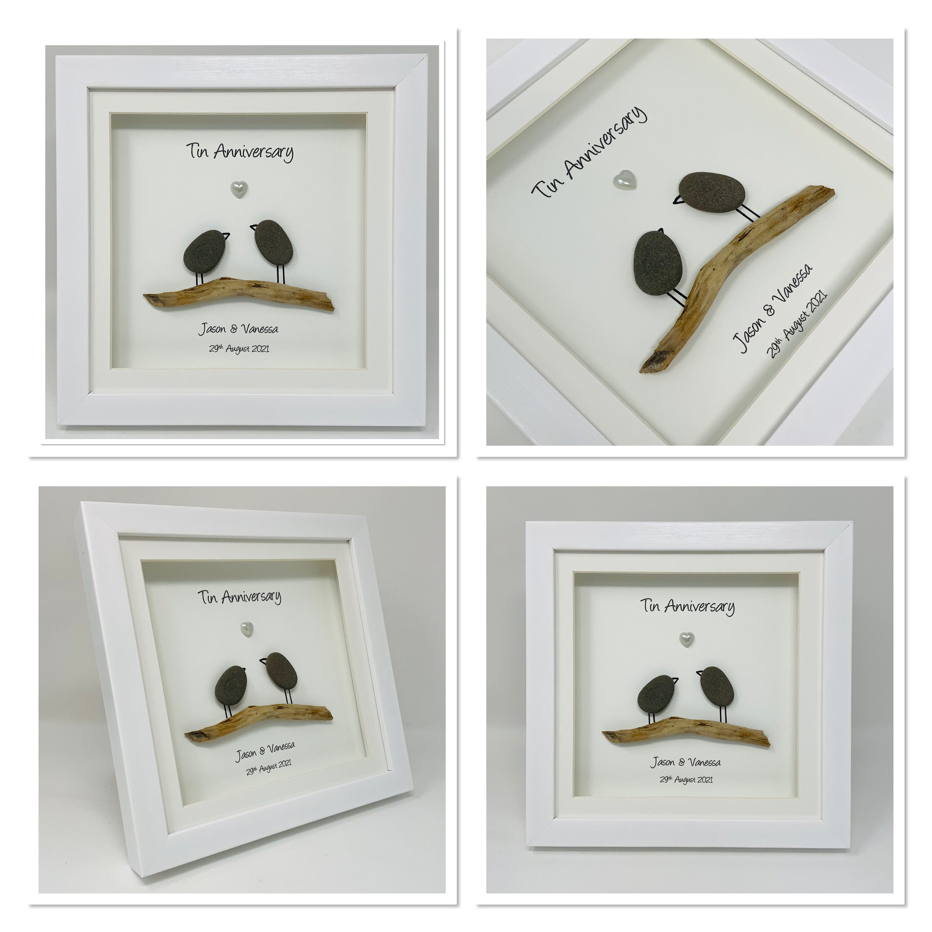 A'arkaJ Cornice portafoto per anniversario, Then & Now (1-99°), regalo di nozze per coppia, moglie, marito (10,2 x 15,2 cm