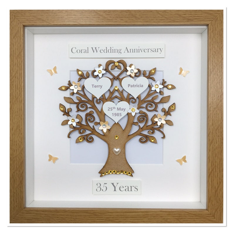 35th 35 Years Coral Wedding Anniversary Gift Married Husband Etsy